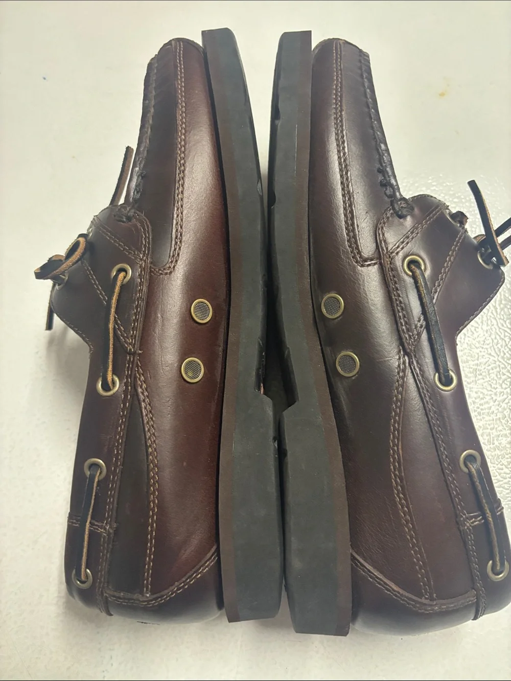 NWOT Timberland Men's Classic Dark Brown Leather 2 Eye  Boat Shoes Size 10